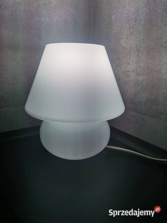 Stara biała szklana lampa lampka Grzybek design