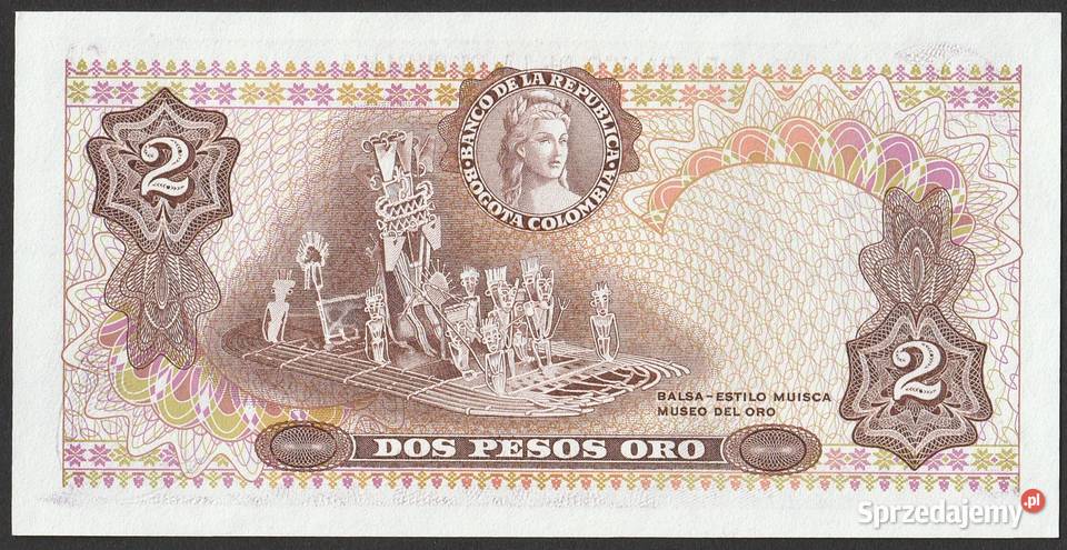 KOLUMBIA 2 PESOS 1977 STAN BANKOWY UNC Łódź