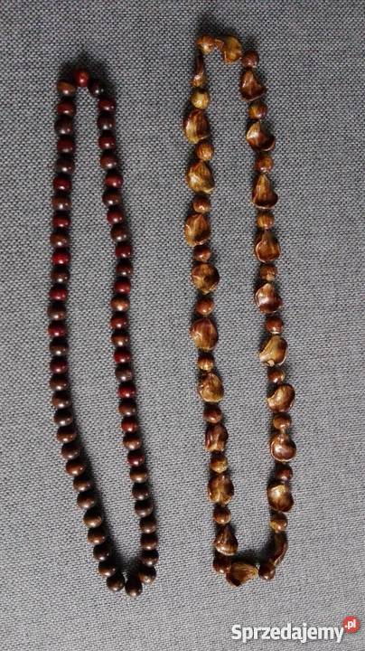 DWA NASZYJNIKI DREWNO łódzkie Łódź