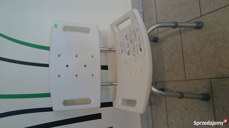 Krzesło prysznicowe z oparciem aluminiowe białe Kielce