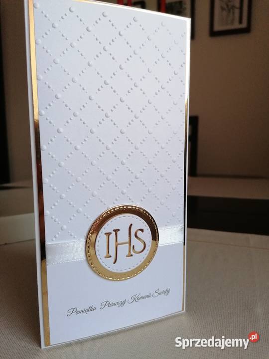 Kartka w kopercie z okazji komunii Strzebiń