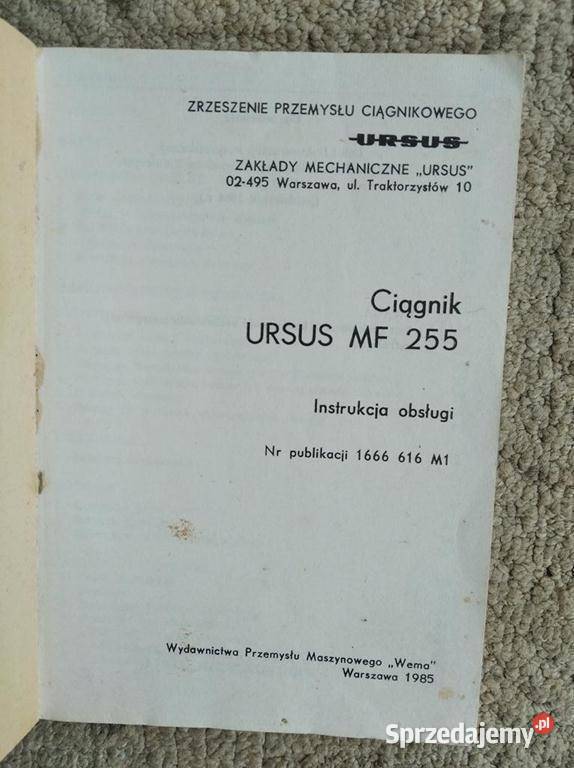 Instrukcja obsługi MF 255 Pozostałe Lublin