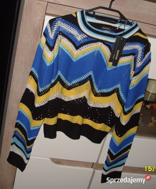 JASMINA Chabrowo żółty sweterek w zygzaki SM Rawicz sprzedam