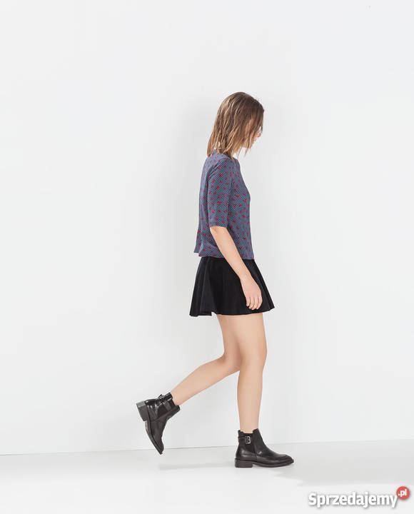 ZARA Bluzka w origami granatowa w kropki M Rozmiar 38(M) mazowieckie Warszawa sprzedam