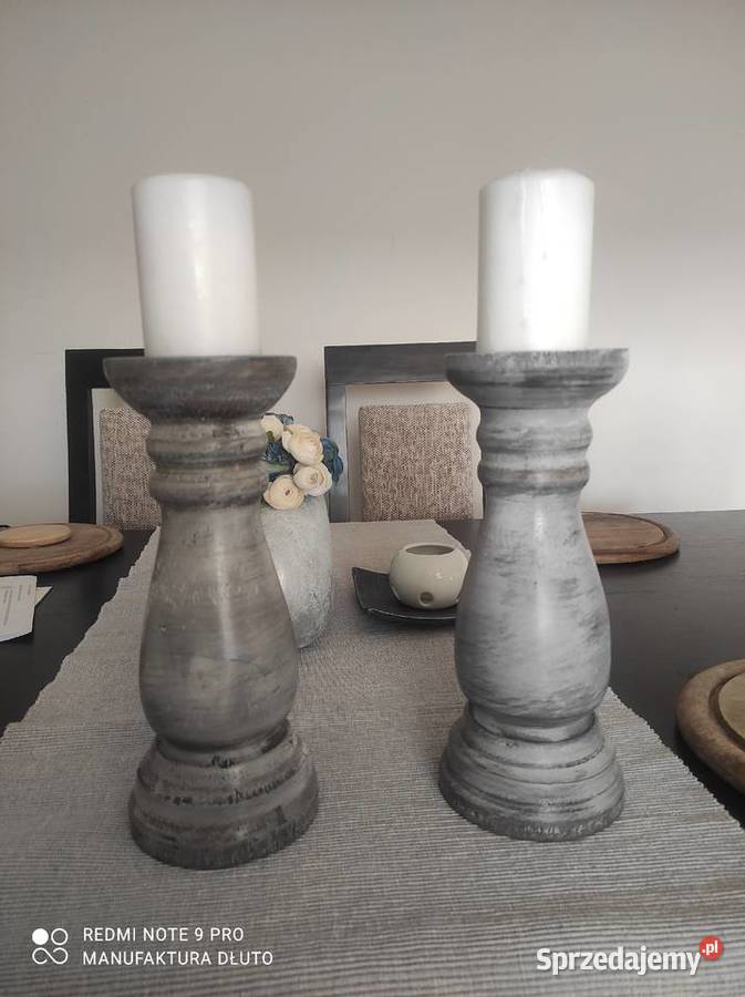 Świeczniki drewniane toczone ręcznie Styl Wieluń