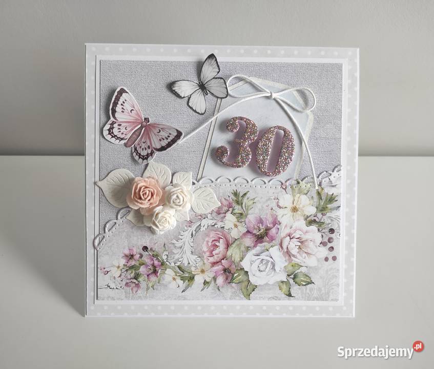 Kartka ręcznie robiona na urodziny 30 40 50 Łódź
