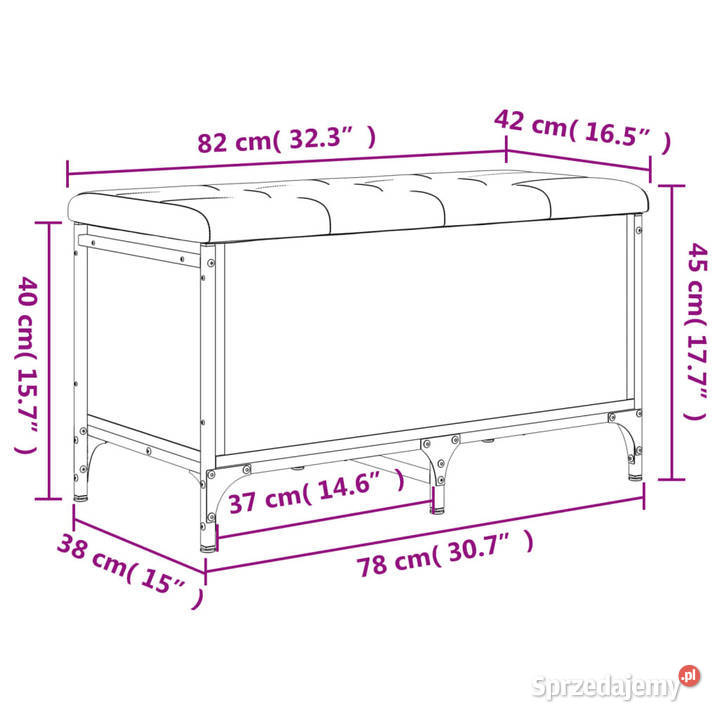 Ławka ze schowkiem brązowy dąb 82x42x45 WM835146