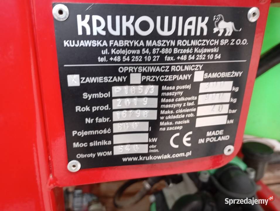 Opryskiwacz Krukowiak Optimal 700135m nie Biard mazowieckie Radom