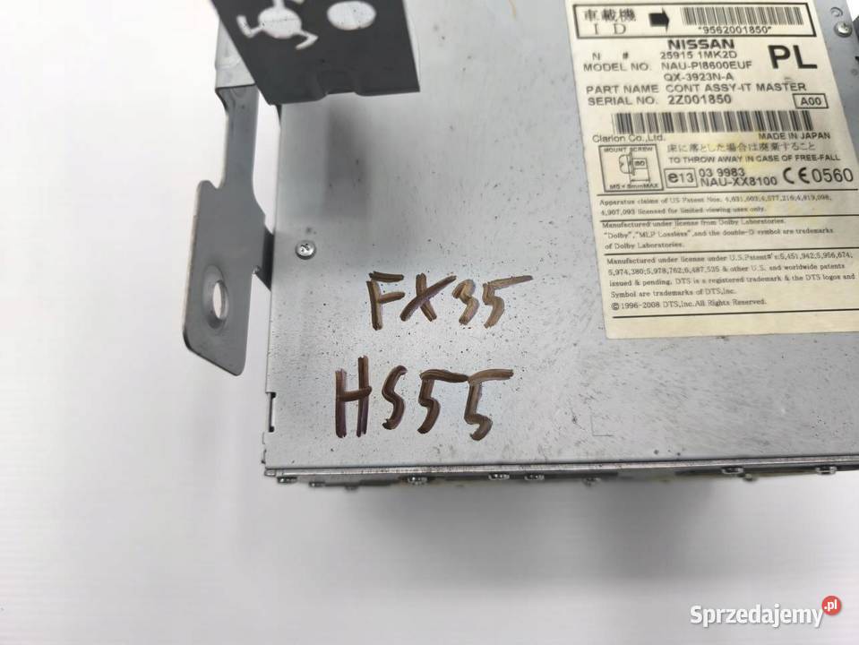 RADIO NAWIGACJA CD FX II QX70 259151MK2D sprzedam