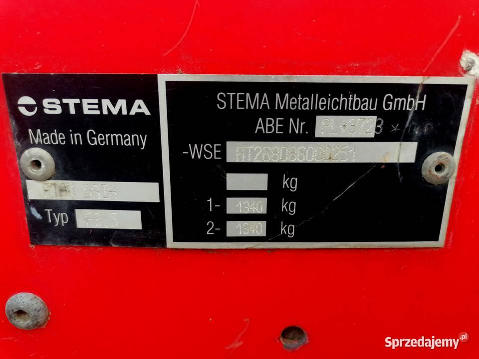 Laweta Uchylna STEMA DMC 1800 Zarejestrowana Lawety Wodzisław
