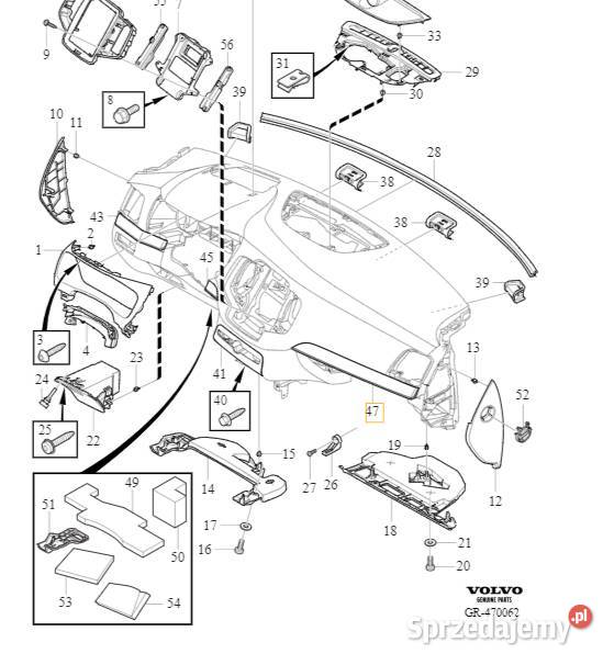 VOLVO XC90 II listwa ozdobna dekor deski prawy Motoryzacja Bielany Wrocławskie
