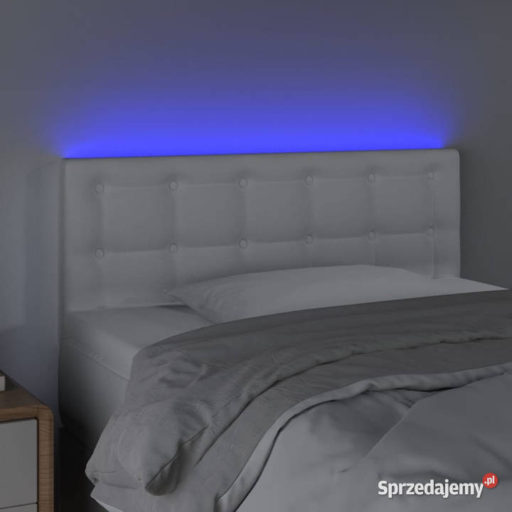 Zagłówek do łóżka z LED biały 80x5x7888 sztuczna Dom i Ogród Warszawa sprzedam