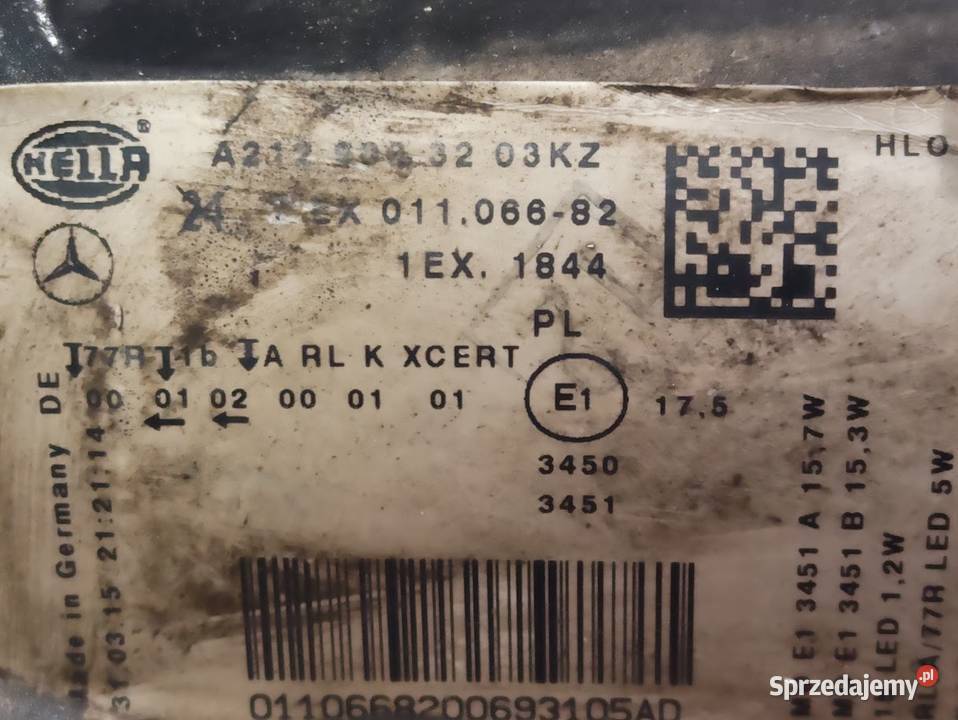 Lampa Prawy Przód Kompletna Mercedes W212 Lift Pleszew