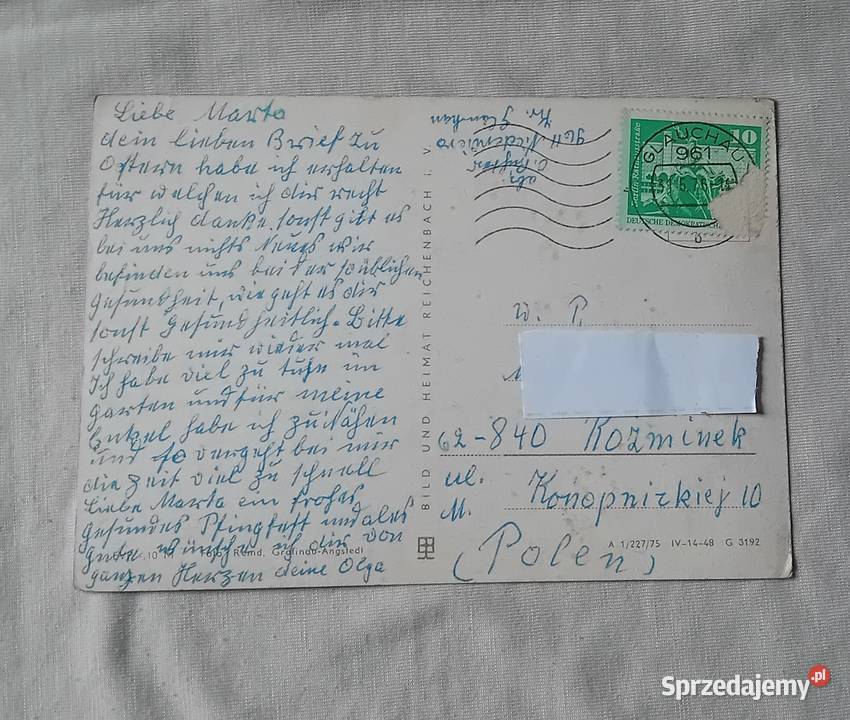 Pocztówka Herzliche Pfingstgruesse 1976 r Pocztówki i karty telefoniczne Koźminek