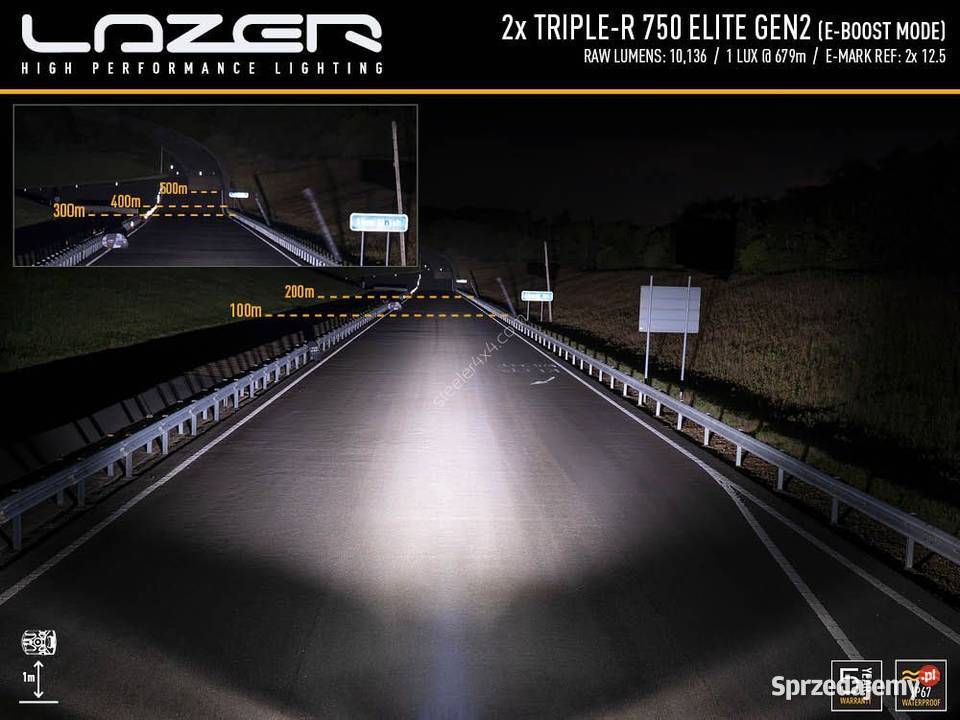 Zestaw lamp LAZER TRIPLER 750 Elite Toyota Hilux Lampy przednie Pasłęk
