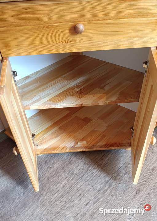 Drewniana szafka narożna 80cm Ząb