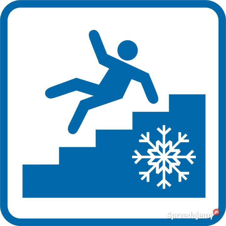 Naklejka znak informacyjny Uwaga śliskie schody małopolskie Kamionna sprzedam