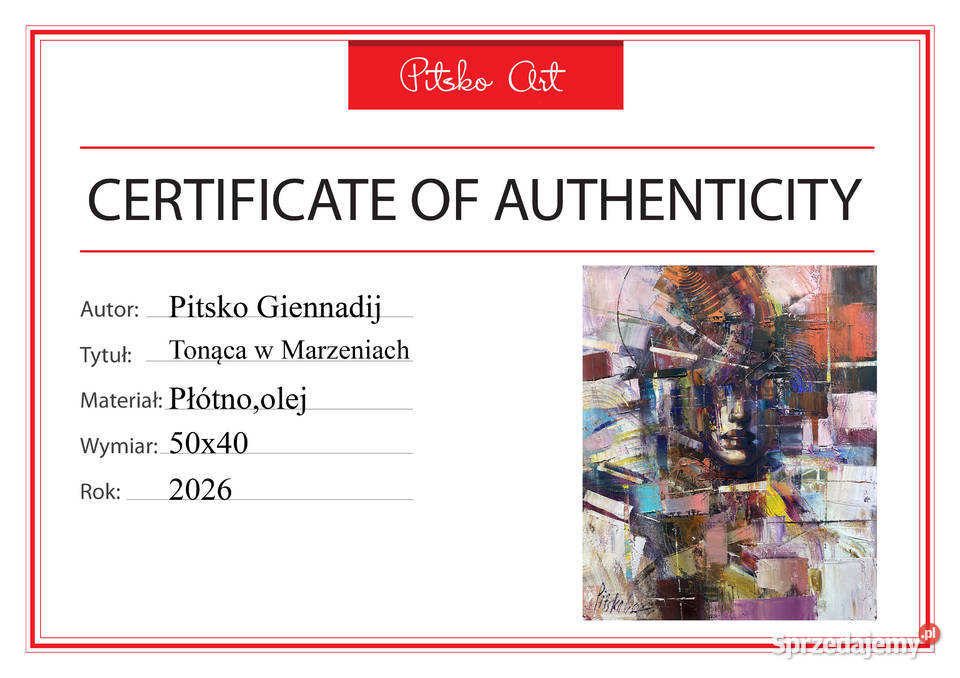 Pitsko Giennadij Tonąca w Marzeniach 50x40 obraz Rumia