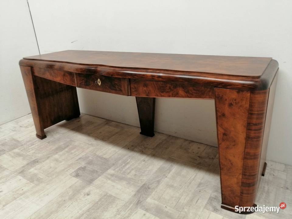biurko art deco stare do biura orzech duże łódzkie Radomsko
