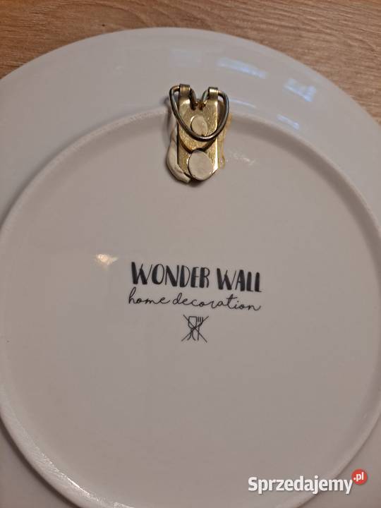 Talerz dekoracyjny wiszący z ptakiem Rudzik Kraków