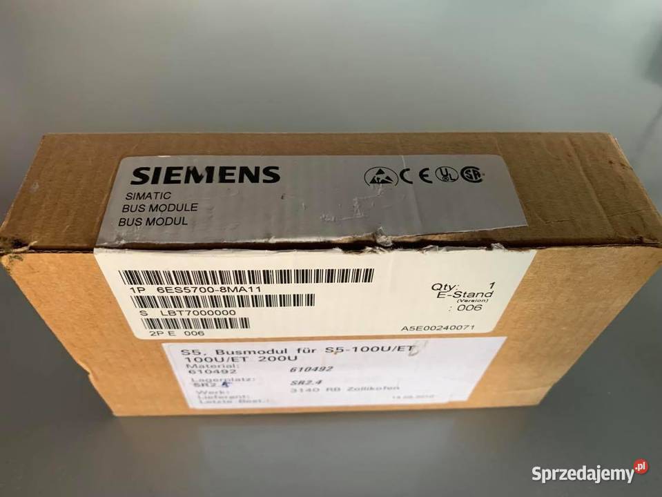 BUS MODULE 6ES57008MA11 SIMATIC S5 SIEMENS Elektryka Warszawa
