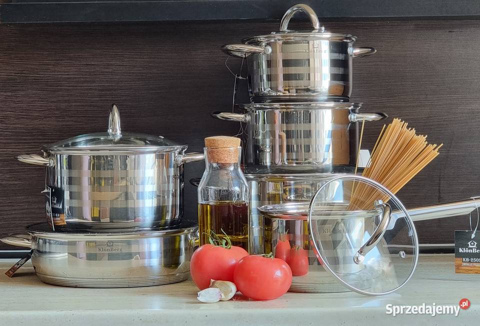 Garnki nierdzewne komplet 6 sztuk 6 pokrywek Kraków