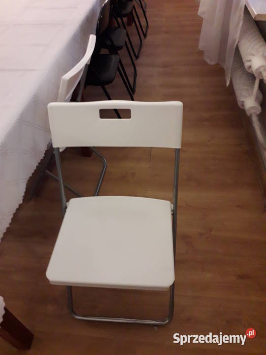 Sprzedam krzesła składane czarne białe Łódź