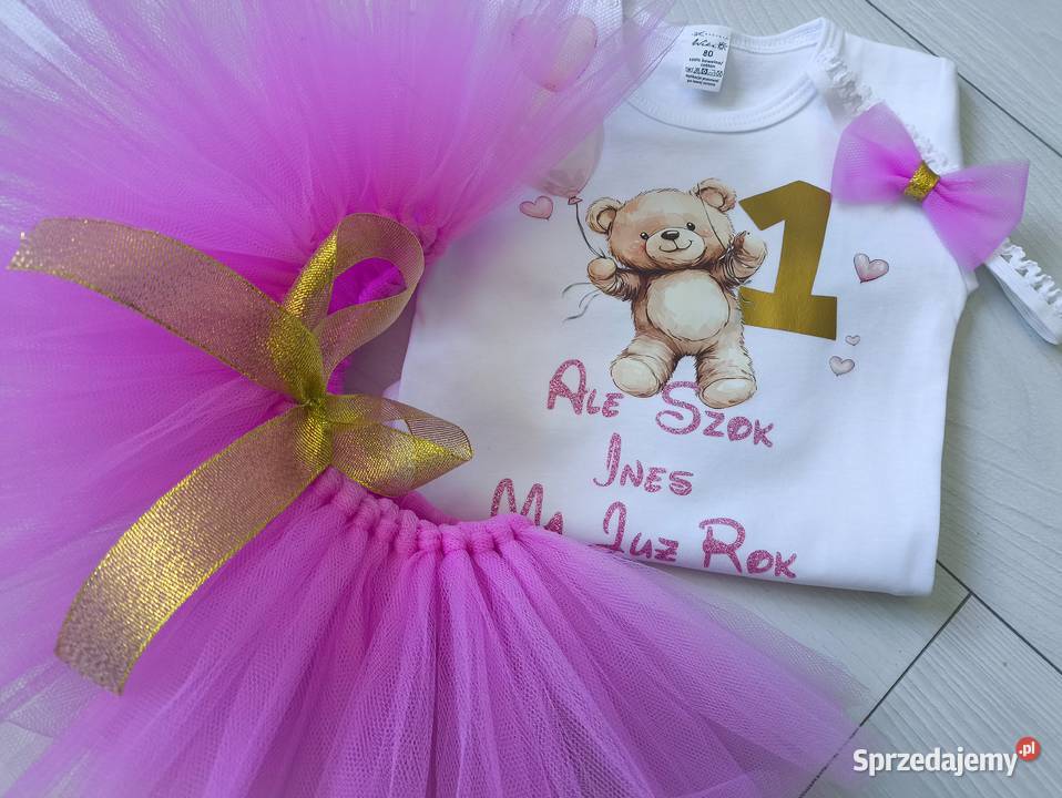 Komplet na pierwsze urodziny roczek tiul