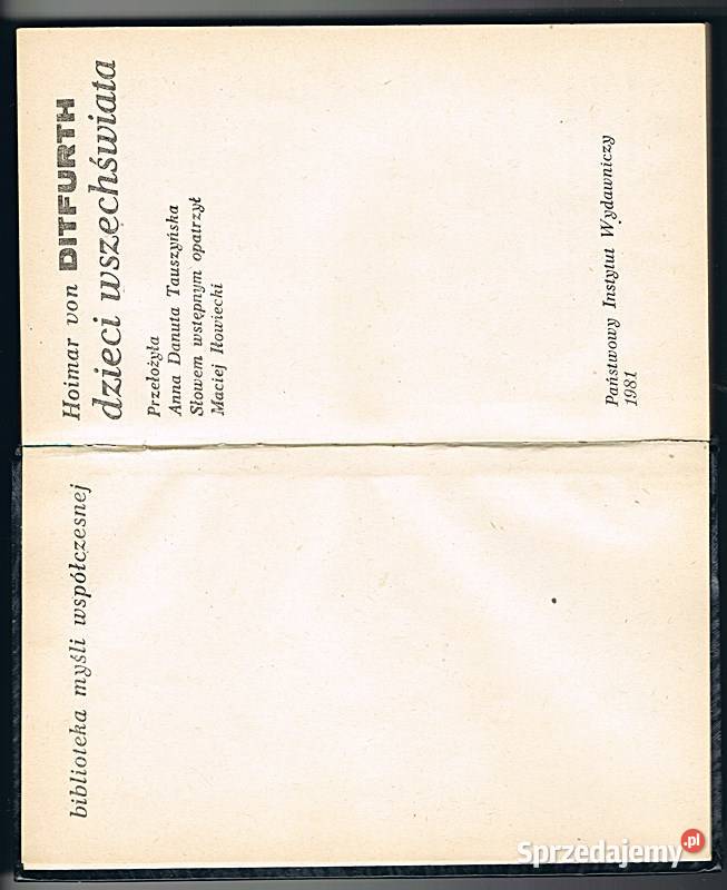 ZESTAW TRZECH KSIĄŻEK Hoimar von Ditfurth Chorzów