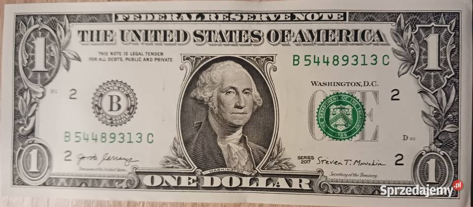 1 Dolar USA 2017 r G Washington men B York Numizmatyka Konin