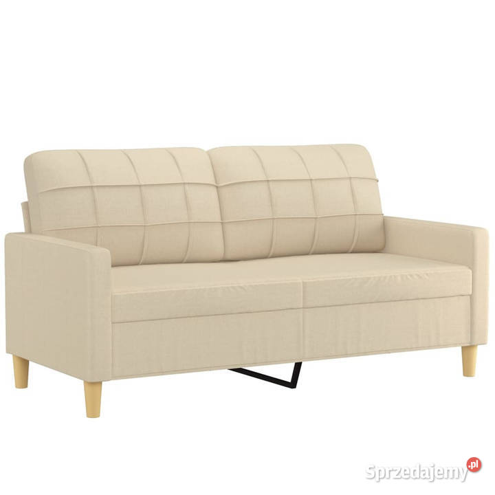 2osobowa sofa z poduszkami kremowa 140 tkanina Warszawa