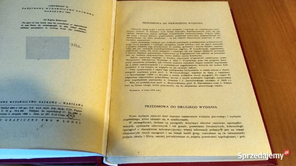 Wstęp do teorii mnogości i topologii Kazimierz matematyka, statystyka Książki naukowe i popularnonaukowe Gdańsk