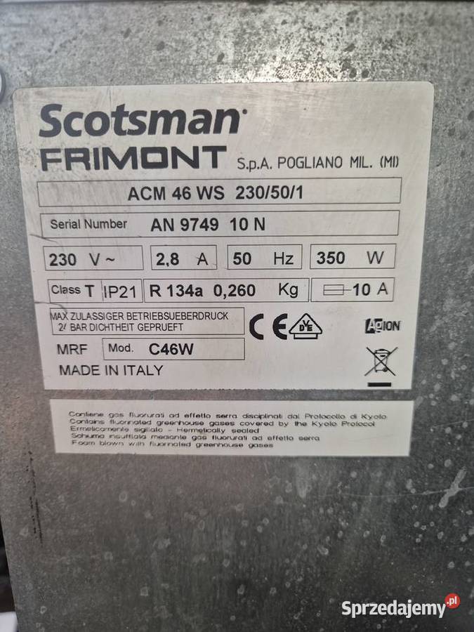 Kostkarka do lodu SCOTSMAN AC 46 pełnym serwisie Zielona Góra sprzedam