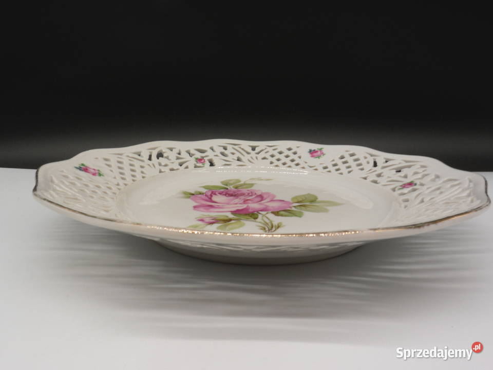 Kolekcjonerski Talerz Ażurowy Schumann Dresden Porcelana i szkło Raszków