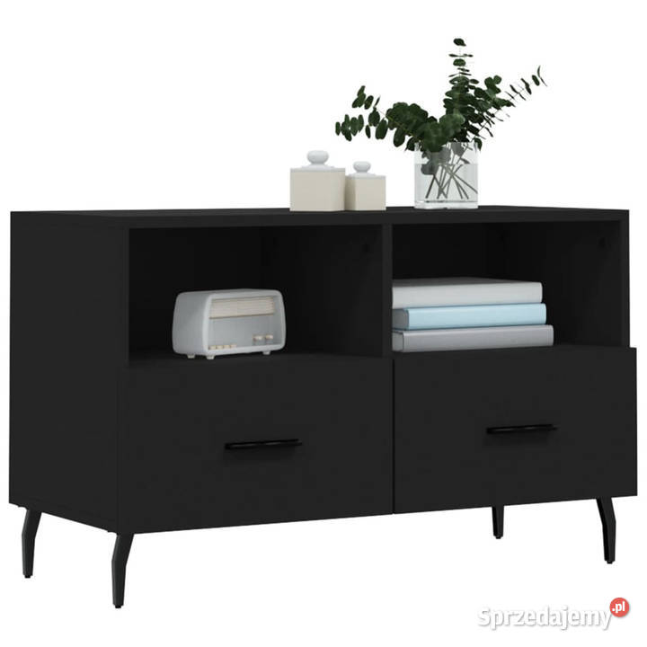 Szafka pod TV czarna 80x36x50 materiał mazowieckie