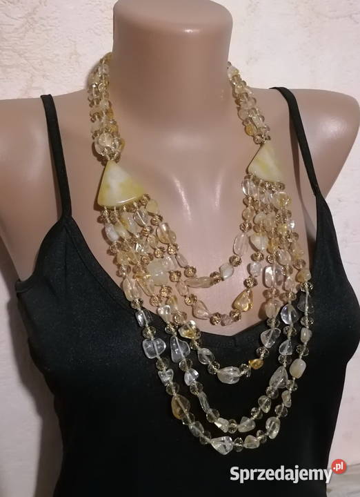 Przepiękny naszyjnik korale kolia z cytrynu dolnośląskie Wrocław sprzedam