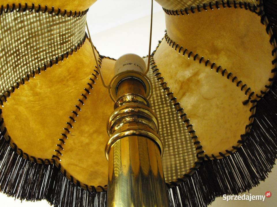 Elegancka mosiężna lampa gabinetowa skórzany Skierniewice
