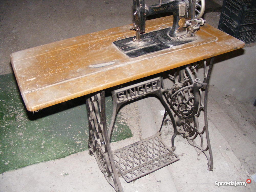 Stara maszyna do szycia Naumann na podstawie mas Antyki śląskie Zawiercie