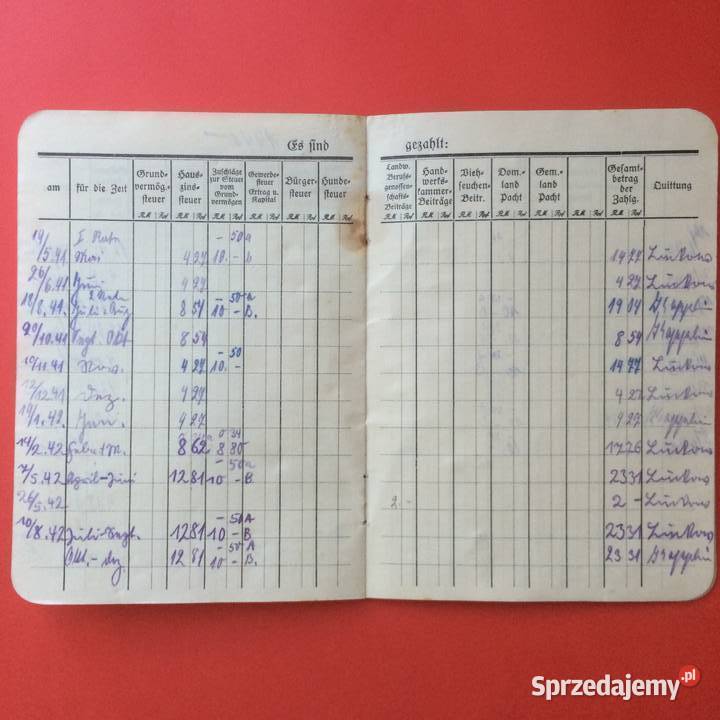 1796 Niemiecka Książeczka Opłat Dolice sprzedam