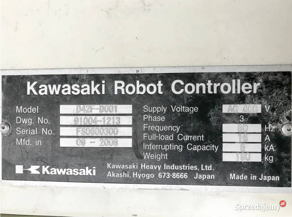 Robot KAWASAKI FS060L E z jezdnią 12 metrową śląskie Częstochowa sprzedam