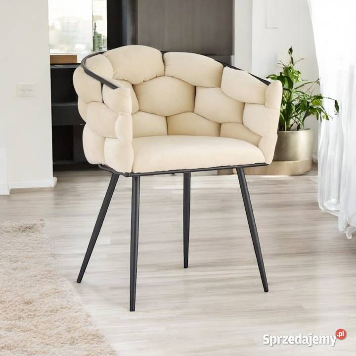 Beżowe Krzesło Tapicerowane Aya wysyłka 24H Tarchały Małe