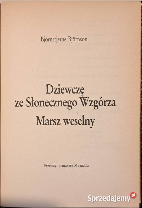Dziewczę ze Słonecznego Wzgórza Bjornson twarda łódzkie Łódź