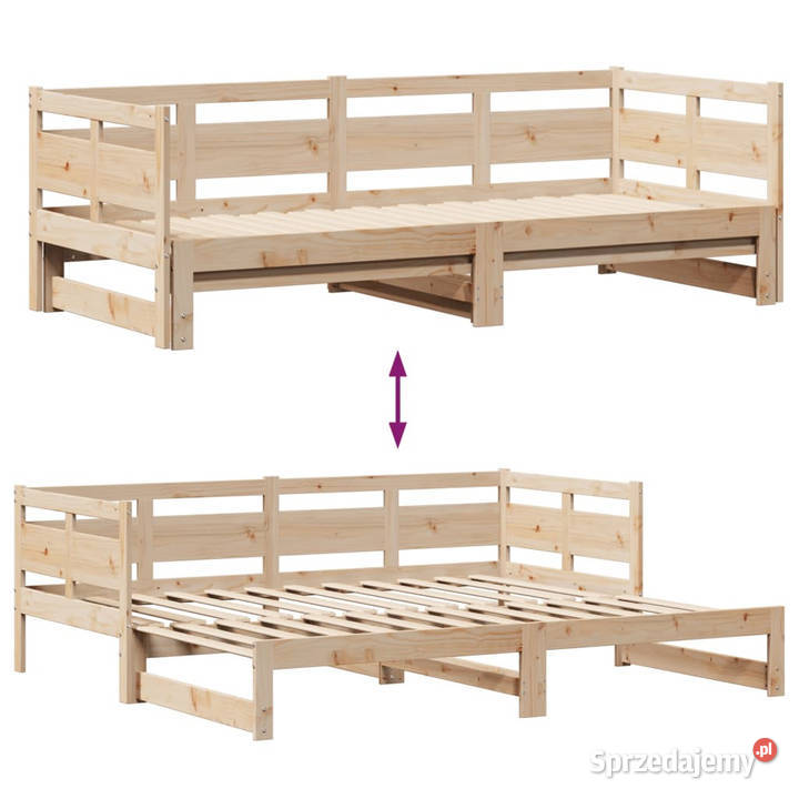 Sofa rozsuwana z szufladami bez materaca 80x200 Łóżka Warszawa