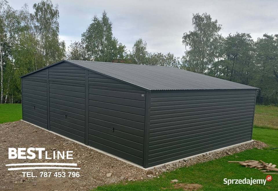 Garaż blaszak trzy stanowiskowy 9x55 z blachy Dębica