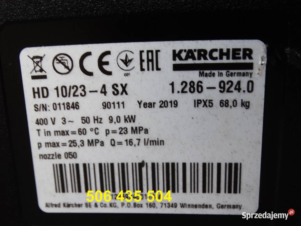 Myjka Ciśnieniowa Karcher HD 1023 SX 2019 mazowieckie Radom