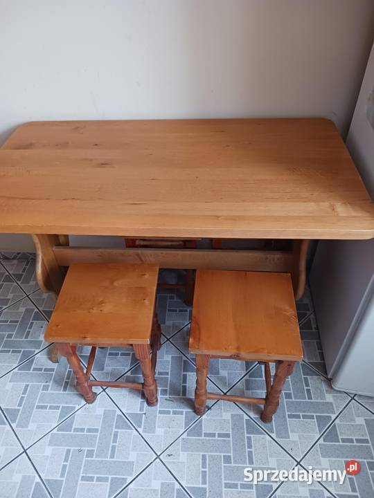 Sprzedam stół kuchenny drewniany 4 taborety warmińsko-mazurskie Ruciane-Nida