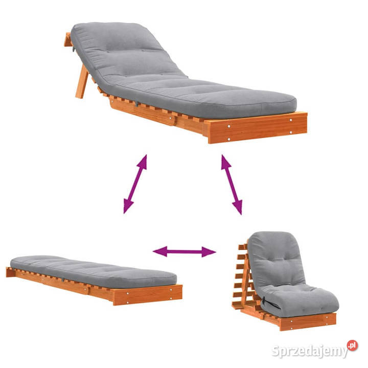 Sofa rozkładana futon z materacem woskowy brąz Warszawa