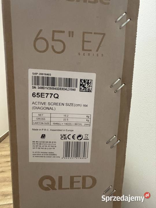 Telewizor Hisense 65E77Q NOWY fabrycznie Zabiele