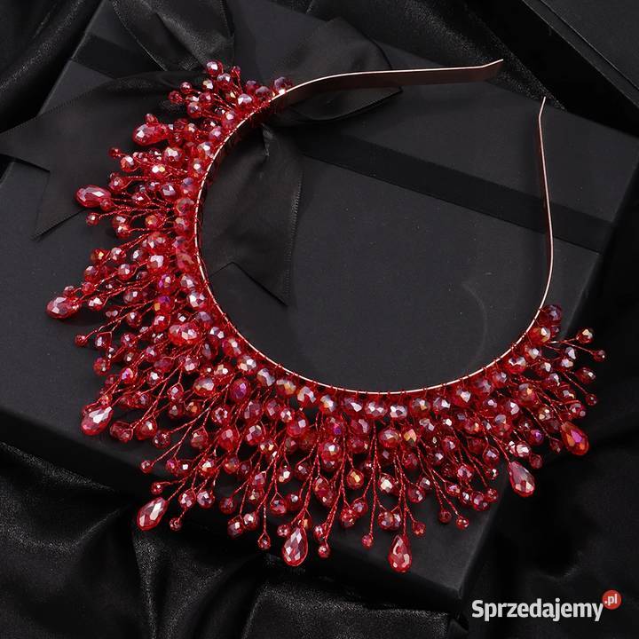 Opaska do włosów korona tiara cyrkonie koraliki Szczecin