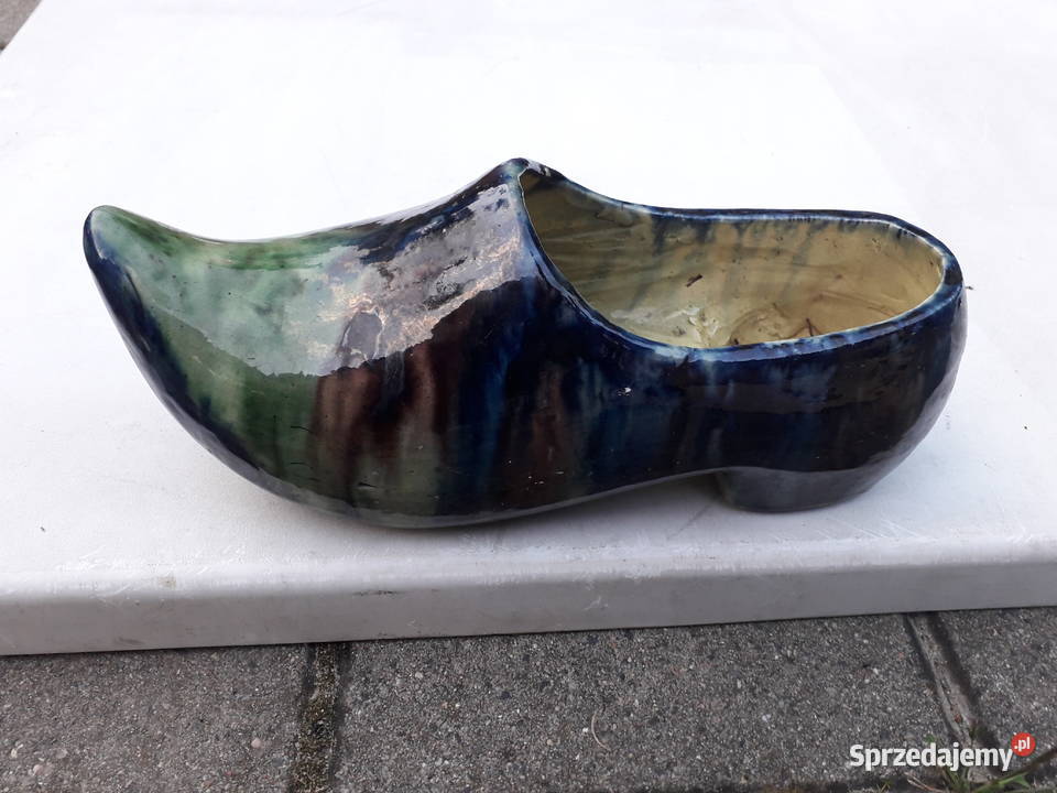 Ceramiczny szkliwiony pojemnik chodak na prezent Warszawa